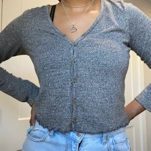 American Eagle Medium gray button up top
